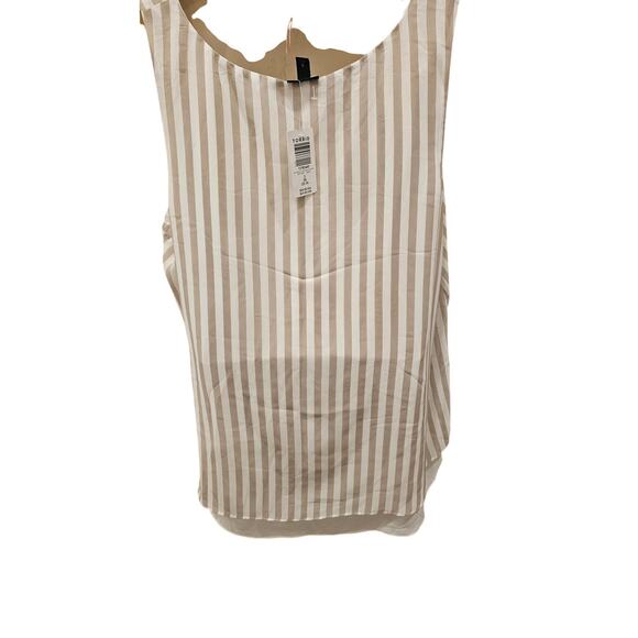 NWT torrid 3 (3X) neutral chiffon layered striped sleevless career casual summer - Picture 3 of 8